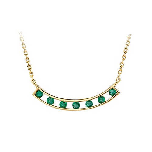 Collier émeraude en or 18 carats pour femme avec pendentif géométrique chic