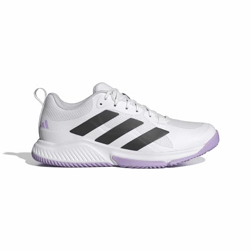 adidas Damen Court Team Bounce 2.0 Shoes Sportliche Schuhe, Cloud White/Core Black/Powder Plum, 49 1/3 EU