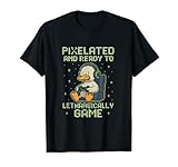 Pixelated Gamer Duck Retro 8 bits Gaming Parodie Design T-Shirt
