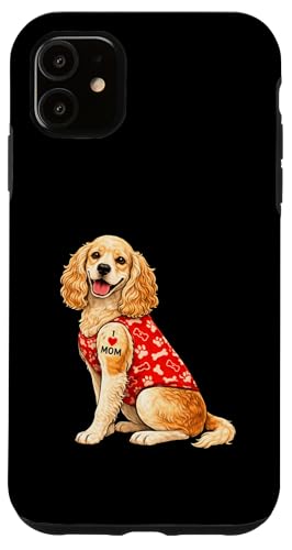 American Cocker Spaniel Mom | I Love Mom �n�[�g �^�g�D�[ �� �X�}�z�P�[�X iPhone 11 �p