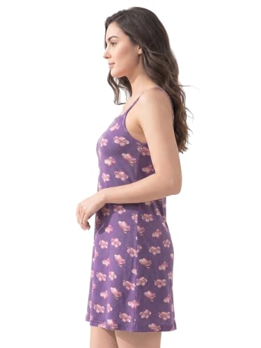 Image of Inner Sense Organic Cotton Nighty for Women Stylish I Above Knee Length Spaghetti with Scoop Neck Design I Adjustable Straps Camisole for Woman to Wear Solo or Layered