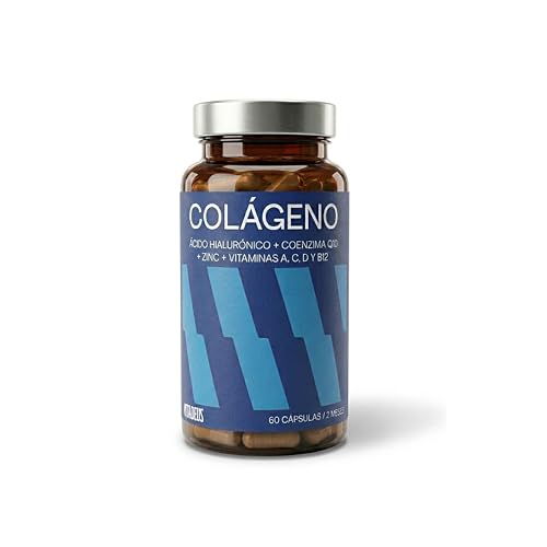 Colágeno Hidrolizado con Ácido Hialurónico, Coenzima Q10, Zinc y Vitaminas C A D B12 – 60 Cápsulas (2 Meses) – Suplemento para Piel, Articulaciones, Huesos y Cabello – Vitadeus