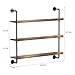 Woskar 3-Tier Wall Mounted Wine Rack with LED,Liquor Bottles Floating Shelves Display Storage Organizer for Home Bar Dining Room Kitchen (23.6