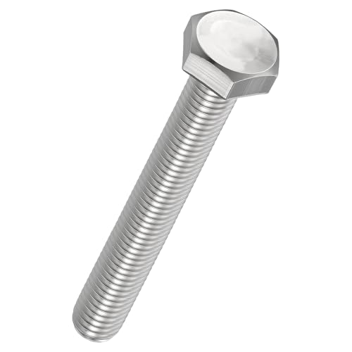 Image of Kozelo 4 Pcs Hex Head Screws Bolts - [M10-1.5x80] 304 Stainless Grade A2-70 Steel Fully Threaded Hex Tap Metric Hexagon Head Machine Bolts Right Hand External Hex Drive, Silver
