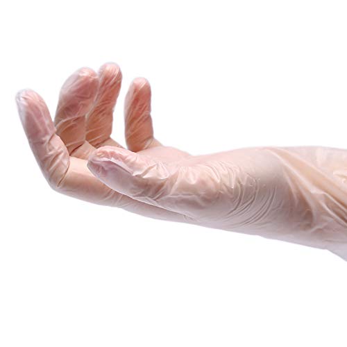 100pcs Vinyl Gloves Disposable PVC Gloves, L Size