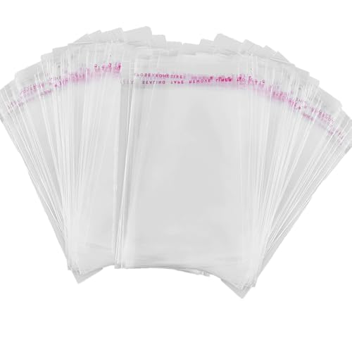 400 Stück Selbstklebende OPP Tütchen Beutel Plastiktüten klein Cellophantüten Flachbeutel Transparent Geschenktüten 7x12cm Perfekt für Schmuck Kleine Accessoires Wiederverwendbare Versiegelungstüten