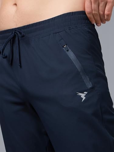 Image of TECHNOSPORT Mens Woven Regular Fit Activewear Joggers for Running, Gym, Sports and Regular Use Stretchable, Colorblock and Antimicrobial