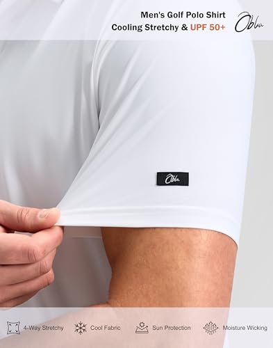 Image of Obla Mens Golf Shirt Short Sleeve Dry Fit Moisture Wicking Performance Athletic Casual Work Collared Polo Shirts for Men
