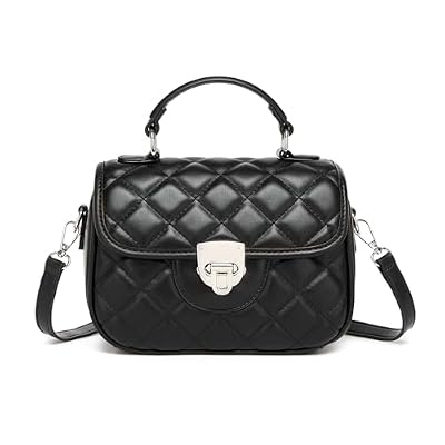 Miss Lulu Borsa Tracolla Donna Piccola, Borsetta Morbida Pelle PU con Modello alla Moda a Losanghe, Cinturino Regolabile, per Lavoro, Uso Quotidiano e Come Regalo