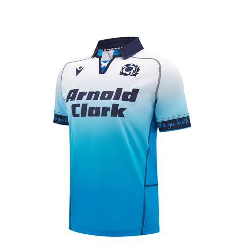 Macron Kids Scotland Rugby Away Shirt 2024 Juniors White 7-8 Years