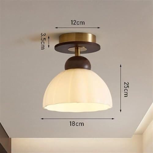 Lámpara de techo estilo retro con madera y cristal para islas de cocina 7