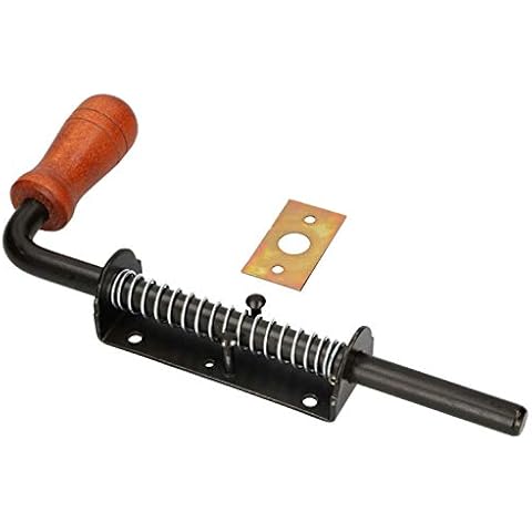 KOTARBAU® 260 mm (10.24 in) Heavy Duty Spring Loaded Sliding Bolt Gate Latch Door Latch Lock Barrel Bolt Shed Barn Chicken Coop Powder Coated Cover