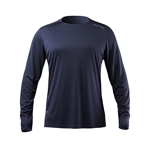 Zhik Mens ZhikDry UV Active Long Sleeve Top - Navy - Lightweight Quick Dry UV Sun Protection and SPF Properties - Size - XL