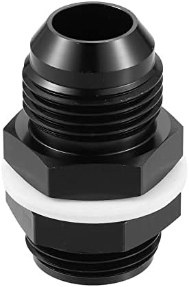 X AUTOHAUX Car Straight Bulkhead Fuel Fitting 12AN Male to Male Straight Bulkhead Flare Fitting Union Adapter with Oil Resistant Washer Black