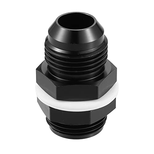 X AUTOHAUX Car Straight Bulkhead Fuel Fitting 12AN Male to Male Straight Bulkhead Flare Fitting Union Adapter with Oil Resistant Washer Black