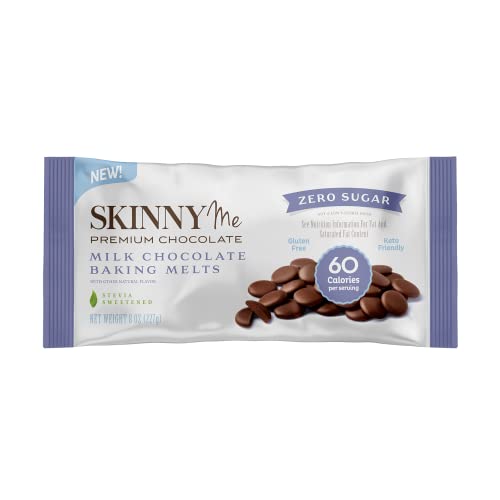 Skinnyme Milk Chocolate Baking Melts - Gluten-Free, Sugar-Free, Keto-Friendly, Low Carb, Stevia-Sweetened Chocolate (8 Oz, 3 Pack) #TOP1