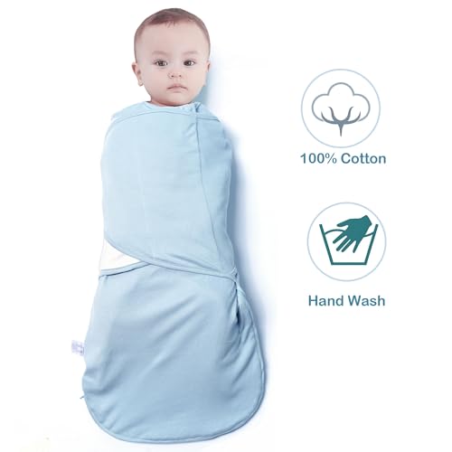Image of Baby Sleep Sack Swaddle 3-Way Adjustable Wearable Blanket 100% Cotton.