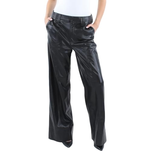 7 For All Mankind Faux Leather Easy Trousers Jet Set 29