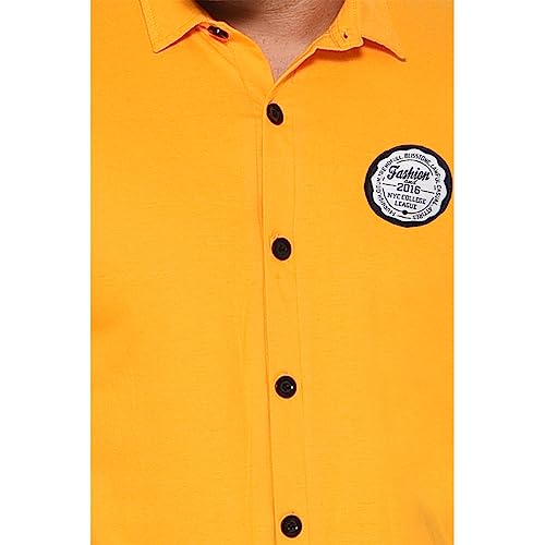 Image of Geum Men's Casual Shirt with Graphic Print | Short Sleeve Button-Down Shirt for Casual & Streetwear Look | Cotton Blend Slim Fit Shirt