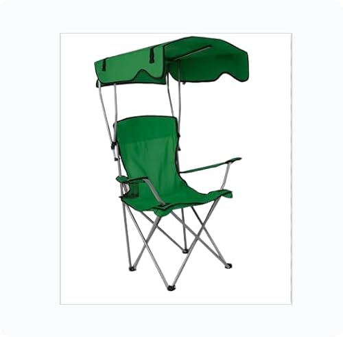 HCHEYIGFF East Oak Camping Chair with Sunshade, High Back Folding Beach Chair with, Supporting Headrest, Cup Holder, 330 Pound Heavy Duty Outdoor Chair