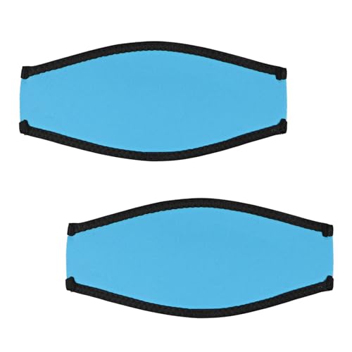 Dawitrly Scuba Mask Strap Cover, 2PCS Neoprene Diving Goggles Hair Protector Wrap, Waterproof Mask Slap Straps for Dive Snorkel, Swimming Water Sports Blue