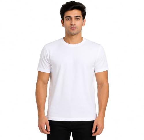 Image of Dollar White Tshirt in Men | Regular Fit, Casual & Everyday Wear, Soft & Breathable