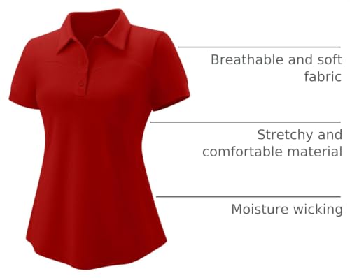 Image of TFSDOD Womens Golf Shirts Ladies Polo Shirt Short Sleeve Activewear Top