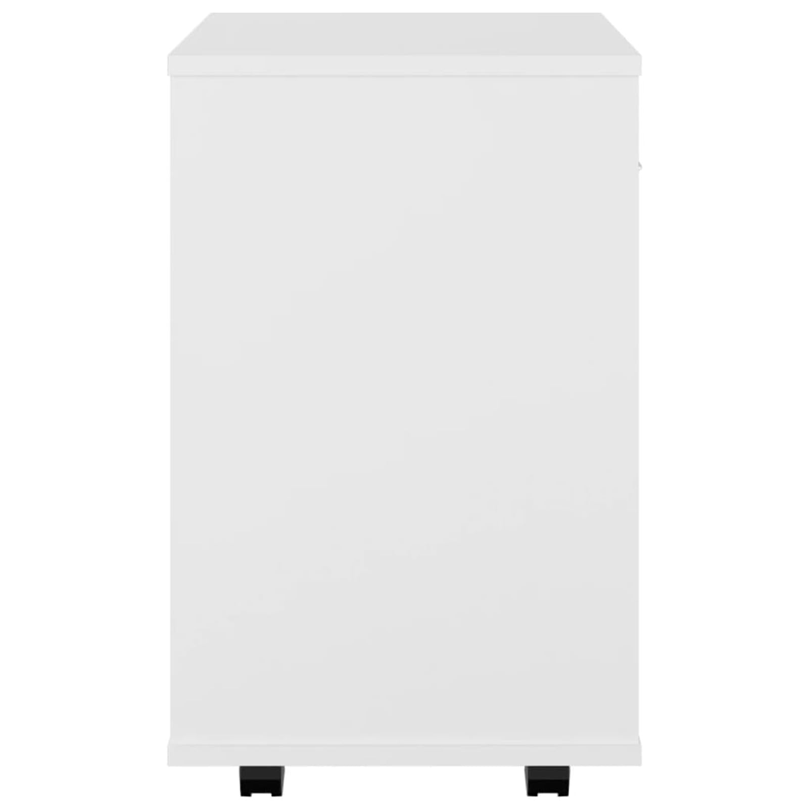 Homgoday Mueble con ruedas blanco, 46 x 36 x 59 cm, de madera contrachapada, mueble de muebles, armario, oficina, mueble de almacenamiento, estantes para ahorrar espacio