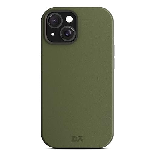 DailyObjects Leatherite Case for iPhone 15 Plus Compatible with Mag-Safe Wireless Charging Green-Olive Hybrid Magnetic Back Cover