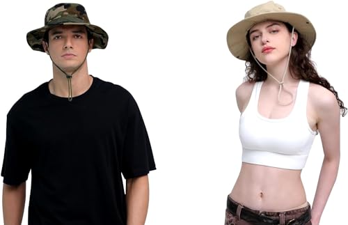 Image of Sun Hats for Men Women Bucket Hat UPF 50+ Boonie Hat Foldable UV Protection Hiking Beach Fishing Summer Safari
