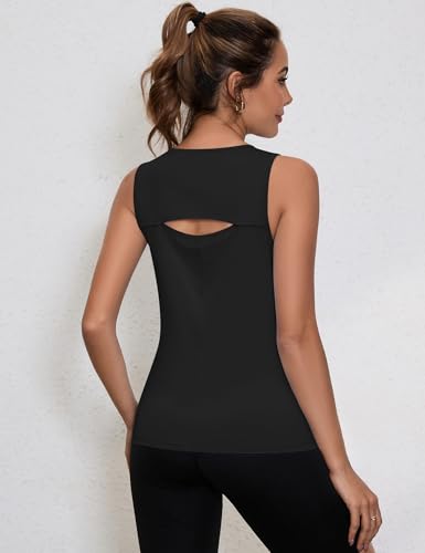 IECCP Women's Summer Gym Tank Tops Sleeveless Loose Fit Yoga Shirts Crew Neck Athletic Running Vest - Image 4