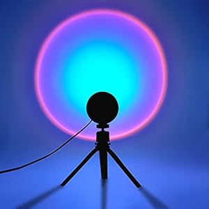 Sunset lamp, Sunset projector, led-projectielamp zonsondergang, rood licht, net, modern USB-nachtlampje, vloerlamp met 180 graden rotatie voor woonkamer, slaapkamer, decoratie (sunset)