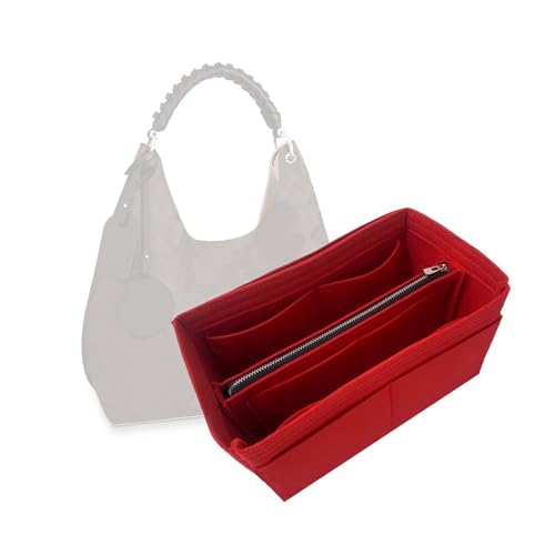 Divitize Premium Purse Organizer compatible with LV Carmel Organizer  Handmade 2mm Felt Insert, Perfect Fit, No Bulky Effect & Silver Zipper (For Carmel Bag, Black)