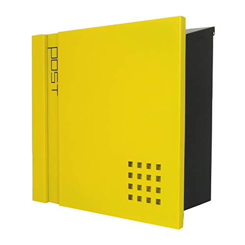 アイホーム 郵便ポスト pm46 pm469 イエロー 本体: 奥行14.5cm 本体: 高さ36cm 本体: 幅36.5cm 高級キーホルダー1個 カギ2本 アンカープラグ4本 ネジ4本 ゴム栓4個