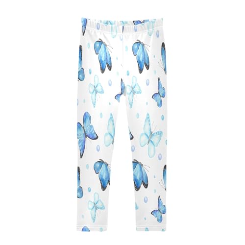 Toddler Girls Leggings Printed Yoga Pants Leggings Cute Blue Butterfly for Kids