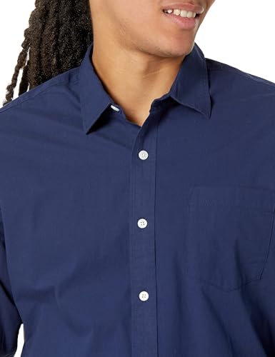 Image of Amazon Essentials Men's Regular-Fit Long-Sleeve Casual Poplin Shirt, Button Front, Business Casual, Collared
