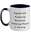 Aquarium Keeping Because Stabbing People. Two Tone 11oz Mug, Aquarium Keeping Present From Friends, Unique Idea Cup For Friends