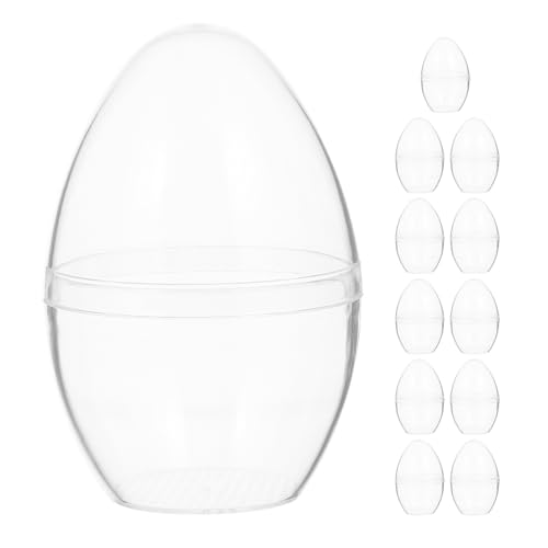 POPETPOP 12 Pezzi 12 Uova di Pasqua Trasparenti in Plastica