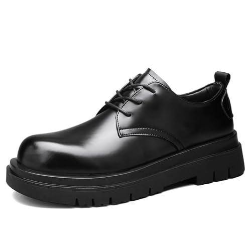 Men's Leather Round Toe Thick Soled Oxford Shoes Classic Fashion Business and Leisure Platform Oxford Shoes