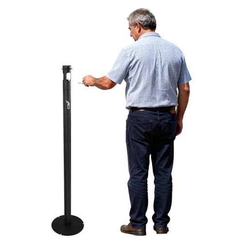 Dreamillo Outdoor Ashtray Stainless Steel Cigarette Butt Disposal Outdoor Standing Tall Ashtray for Outside Patio Home 2 Diameter x 50 H