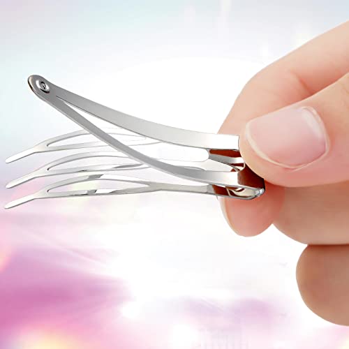24 Pieces Double Grip Hair Clips Metal Snap Hair Clips Women Hair Barrettes For Hair Making, Salon Supplies (Silver, 2 Inch) #TOP4