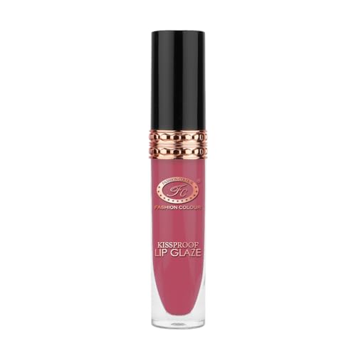 Image of Fashion Colour Kissproof Lip Glaze Lipstick | Up to 12 Hours Stay | Velvet Texture | Non-Transfer Waterproof | Highly Pigmented | For Women | 7g (Flirtini)