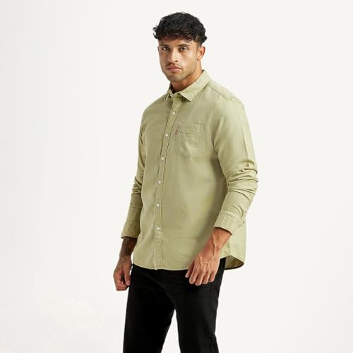 Image of Levi's Men's Cotton Solid Slim Fit Shirt