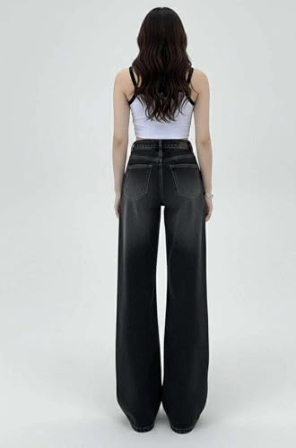 Image of KOTTY Women's Wide Leg Denim Jeans | Loose Fit High Rise Baggy Style Jeans for Women