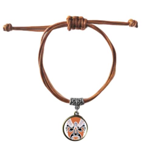 Bracelet opéra de pékin en cuir véritable double rang fait main
