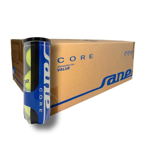 Sane sanepadel Core Balls, Pelotas de Pádel, Caja de 24 Tubos, 3 Pelotas por Tubo, Alta Durabilidad, Bote Consistente