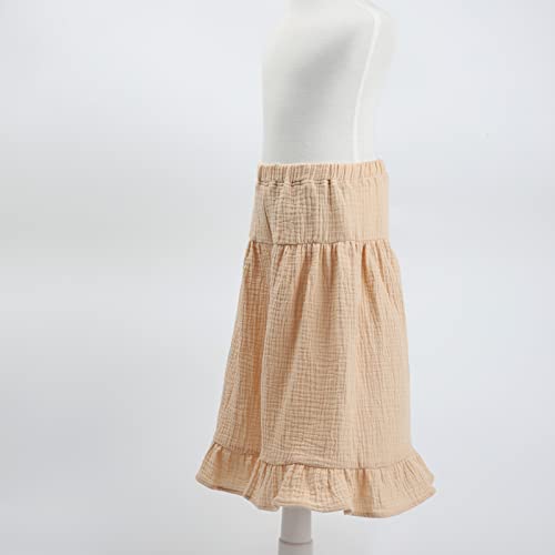 Image of HOOLCHEAN Baby and Little Girls Soft Cotton Gauze Wide Leg Ruffled Pants