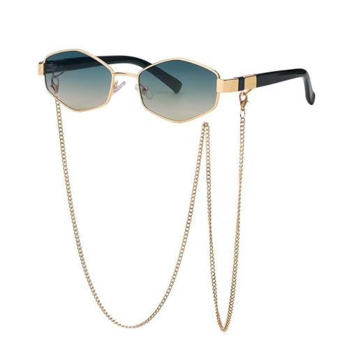 Lunettes de soleil rétro hexagonales femme petite monture géométrique vintage chic
