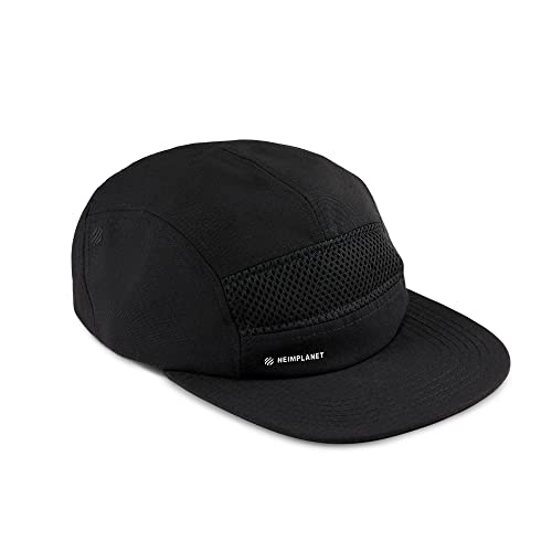 HEIMPLANET Original | 5 Panel Tech Cap aus recyceltem PET mit Mesheinsatz | Unterstützt 1% for the Planet (Schwarz)