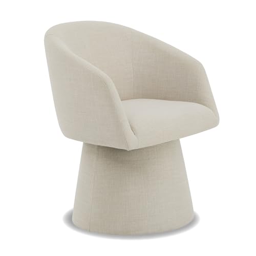 Image of KISLOT Swivel Dining Chairs Modern Accent Armchair Side Deskchair for Diningroom Vanity Bedroom Livingroom Reading Room,Linen,1 Box